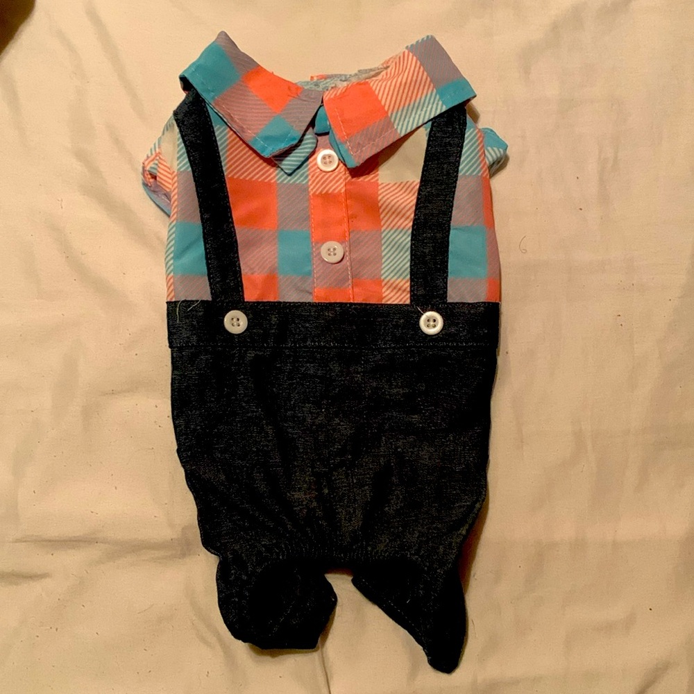 Pink plaid, jean jumper